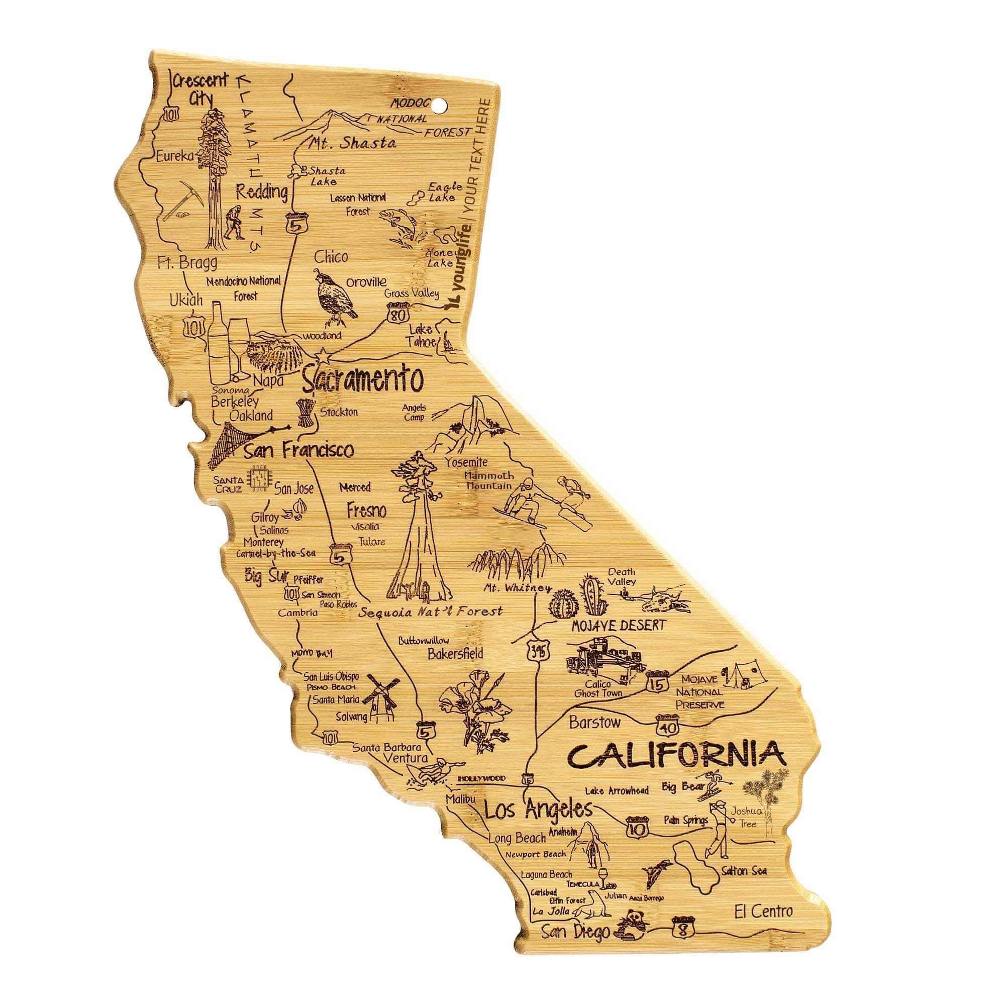 San Francisco (Design 1) Map 2024 Large Bamboo Cutting Board