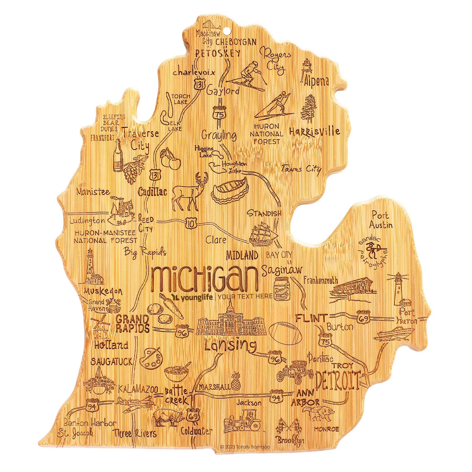 Indiana shops State Map Large Bamboo Cutting Board