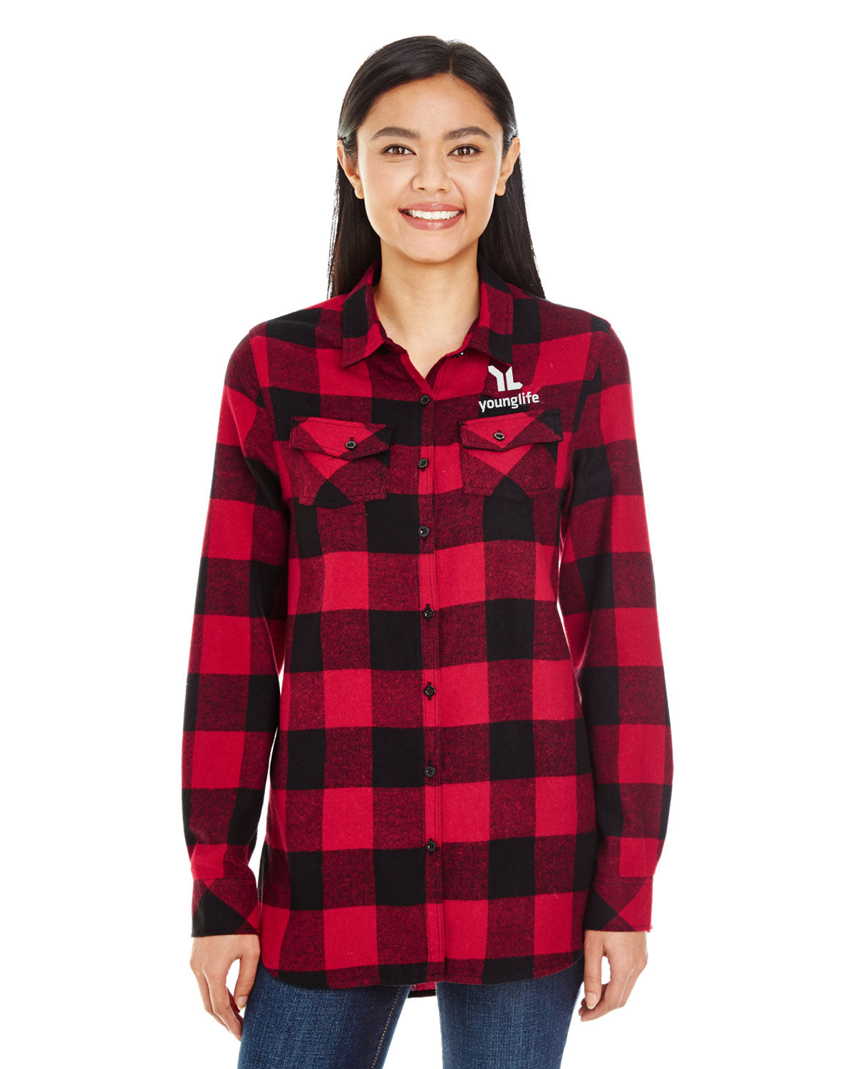 Burnside Women's Yarn-Dyed Long Sleeve Flannel Shirt – Young Life Store